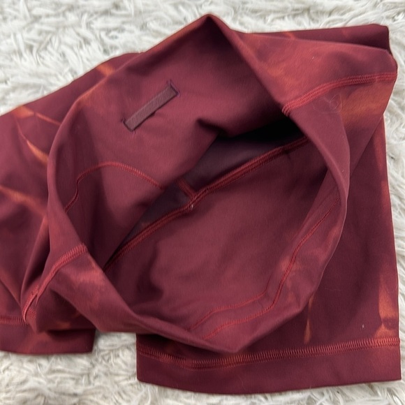 Lululemon Wunder Train High-Rise Short 8" Sun Bleached Wash Red Merlot - Picture 4 of 5